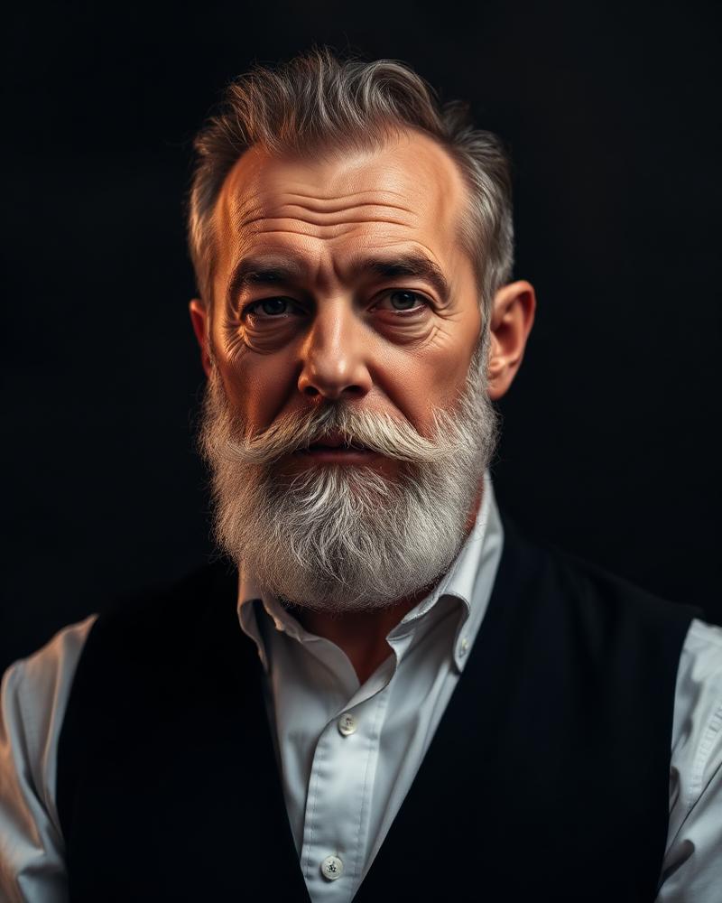 Retrato de Andrés Beltrán, barbero de Black Label